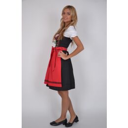 Dirndl Set 3tlg. Trachtenkleid 378GT Schwarz&Rot