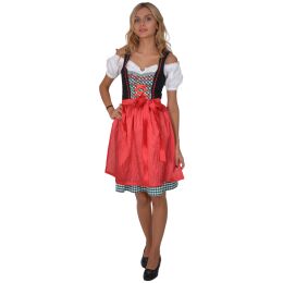 Dirndl Set 3tlg. Trachtenkleid 376GT Schwarz&Rot