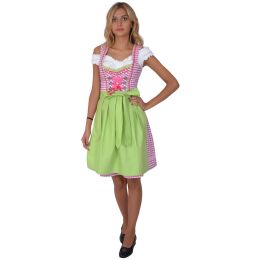 Dirndl Trachtenkleid Set 3tlg. 375GT, Rosa&Weiss kariert