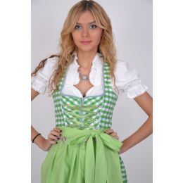 Dirndl Trachtenkleid 3tlg. 338GT Grün&Weiss kariert