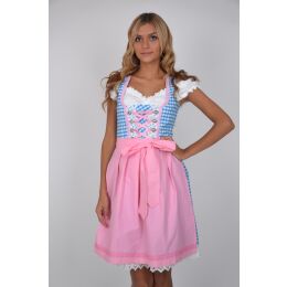 Dirndl Set 3tlg. 389gt Trachtenkleid Blau&Weiß kariert