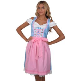 Dirndl Set 3tlg. 389gt Trachtenkleid Blau&Weiß...