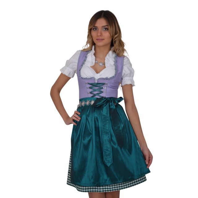 Dirndl Set 408GT Trachtenkleid Lila Grün