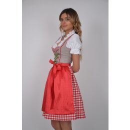 Dirndl Set 422GT Trachtenkleid Beige Rot