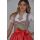 Dirndl Set 422GT Trachtenkleid Beige Rot 34