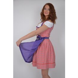 Dirndl Set 3tlg Trachtenkleid 436gt Rot Kariert Gr 34 36 38 40 42