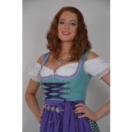 Dirndl Set 3tlg Trachtenkleid 439gt Pastelgrün Rock Tannengrünkaro.