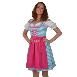 Dirndl Set 3tlg Trachtenkleid 444gt1 Blaukaro.