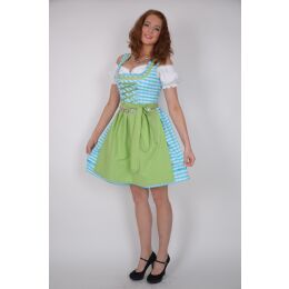 Dirndl Set 3tlg Trachtenkleid 446gt Blaukaro.