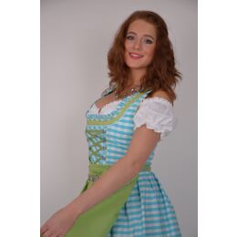 Dirndl Set 3tlg Trachtenkleid 446gt Blaukaro.