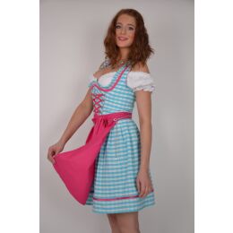 Dirndl Set 3tlg Trachtenkleid 448gt Blaukaro.