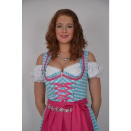 Dirndl Set 3tlg Trachtenkleid 448gt Blaukaro.