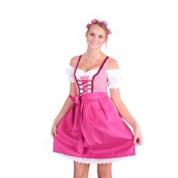 Dirndl Set 301GT Trachtenkleid Pink kariert