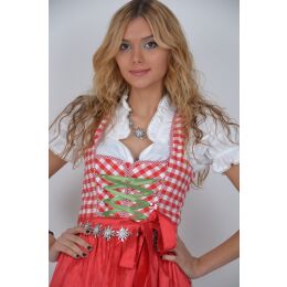 Dirndl Set Trachtenkleid 342GT Rot kariert