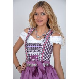 Dirndl Set Trachtenkleid 348GT Lila kariert