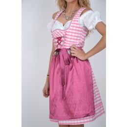 Dirndl Set Trachtenkleid 351GT Rosa Weis kariert