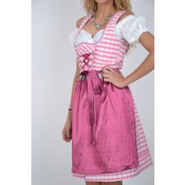 Dirndl Set Trachtenkleid 351GT Rosa Weis kariert