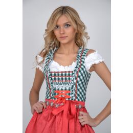 Dirndl Set 3tlg Trachtenkleid 354gt1 Tannengrünkaro. 40