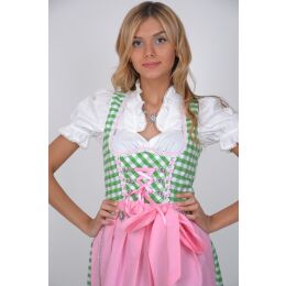 Dirndl Set 3tlg Trachtenkleid 355gt Grünkaro.