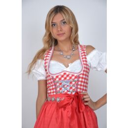 Dirndl Set Trachtenkleid 356GT Rot kariert