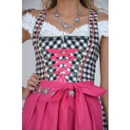 Dirndl Set Trachtenkleid 361GT Schwarz Weiß kariert