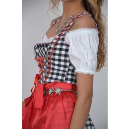 Dirndl Set Trachtenkleid 363GT Schwarz Weiß kariert