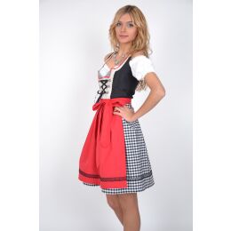 Dirndl Set Trachtenkleid 366GT Schwarz Rot