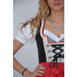 Dirndl Set Trachtenkleid 366GT Schwarz Rot