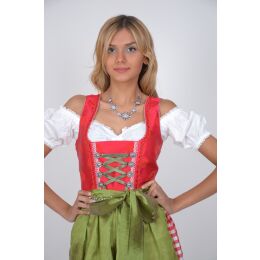 Dirndl Set Trachtenkleid 364GT Rot Grün