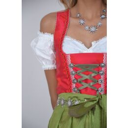 Dirndl Set Trachtenkleid 364GT Rot Grün