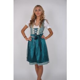 Dirndl Set 3tlg Trachtenkleid 372gt Tannengrün&Weiß karriert