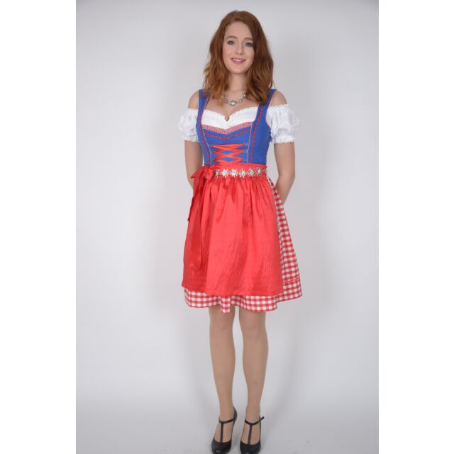 Dirndl Damen Komplettset - Lang Dirndl Mit Bluse & Schürze Für Oktoberfest & Trachtenfest