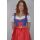 Dirndl Set 3tlg Trachtenkleid 419gt Blau&Rot