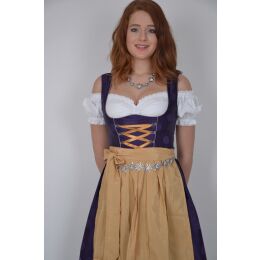 Dirndl Set 3tlg Trachtenkleid 431gt Lila gepunktet