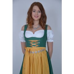 Dirndl Set 3tlg Trachtenkleid 432gt Grün Polyester Gr 34 bis 42