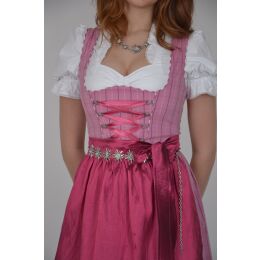 Dirndl Set 3tlg Trachtenkleid 443gt Rosa karriert