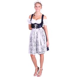 Dirndl Set 3tlg Trachtenkleid M312gt1 Marineblau