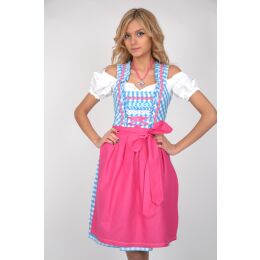 Dirndl Set Trachtenkleid 346GT Blau kariert