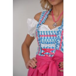 Dirndl Set Trachtenkleid 346GT Blau kariert