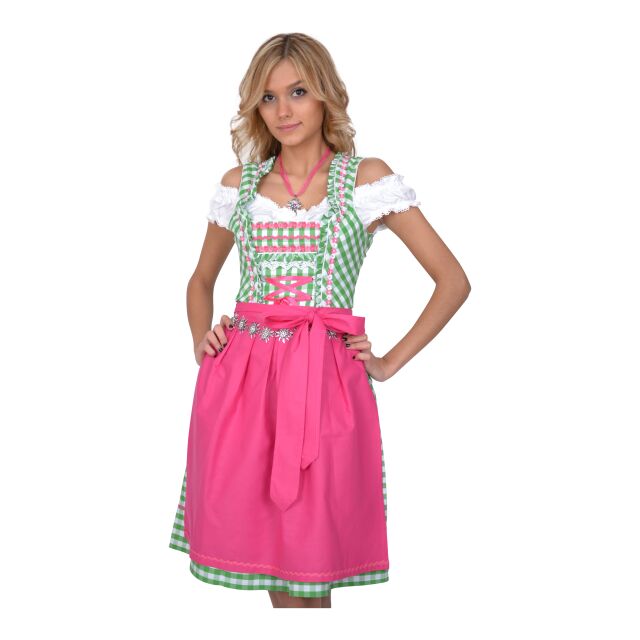 Dirndl Set Trachtenkleid 347GT Grün kariert