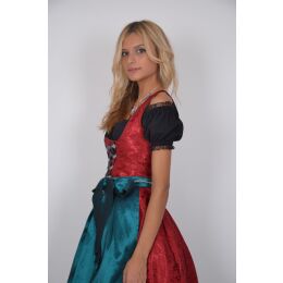 Dirndl Set 3tlg Trachtenkleid R312gt Rot geblümt