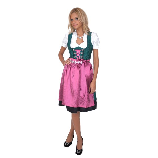 Dirndl Set 3tlg Trachtenkleid G312gt Grün gepunktet