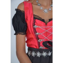 Dirndl Set 3tlg Trachtenkleid R313gt Rot gepunktet