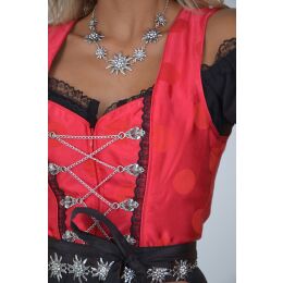 Dirndl Set 3tlg Trachtenkleid R313gt Rot gepunktet