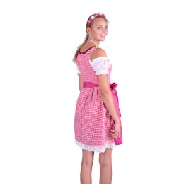 Dirndl Set 301GT Trachtenkleid Pink kariert  34