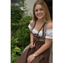 Dirndl Trachtenkleid 478GT Braun kariert