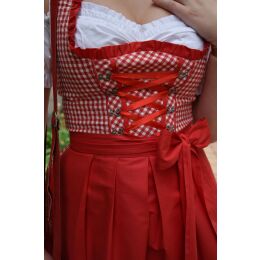 Dirndl Trachtenkleid 476GT Rot Weiß kariert Oktoberfest Gr 34 36 38 40 42