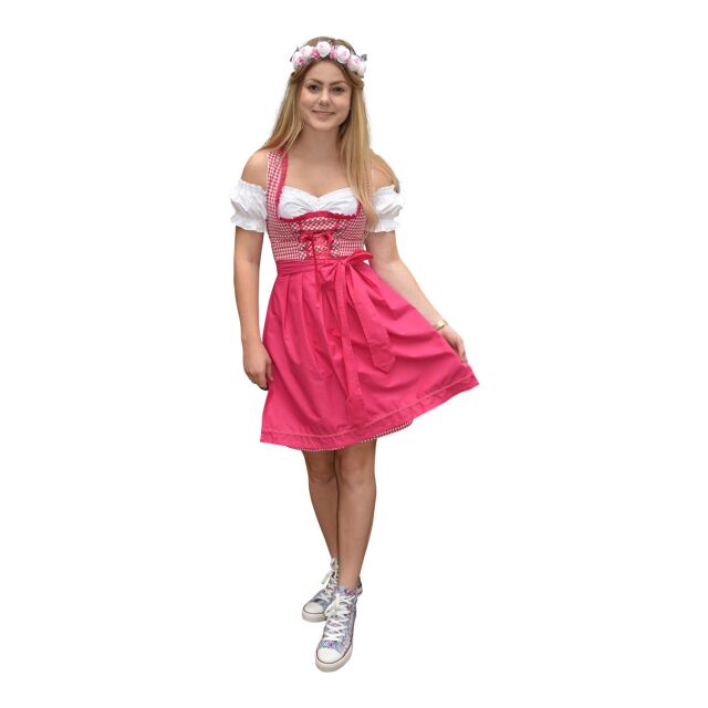 Dirndl Set Trachtenkleid 477GT pink kariert