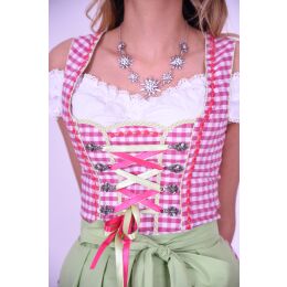 Dirndl Set Trachtenkleid 467GT Rosa Weiß kariert