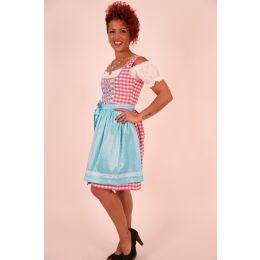 Dirndl Set Trachtenkleid 463GT Rosa Weiß kariert Gr 34 36 38 40 42